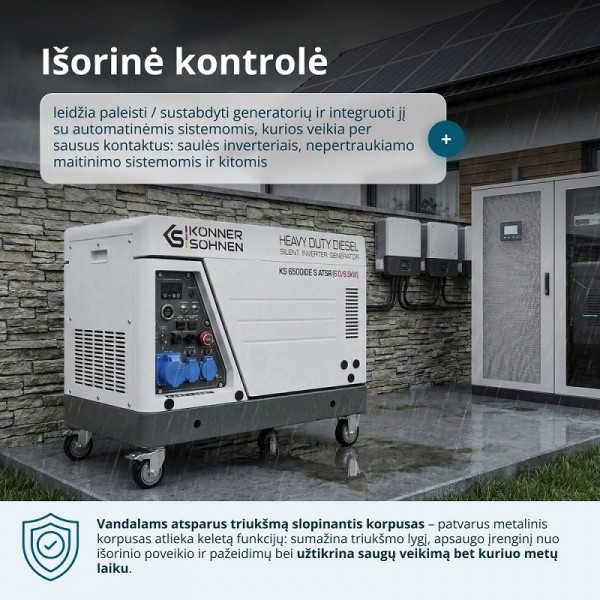 Dyzelinis inverterinis generatorius KONNER & SOHNEN KS 6500iDE S ATSR